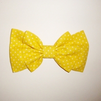 Banana Yellow Dotty Bow
