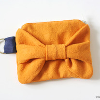 Orange Bow Zip Pouch