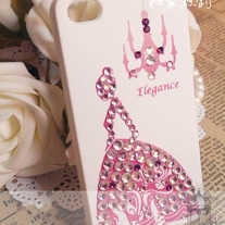 New Bling Crystal Sparkle Pink Elegant Princess iPhone 4/4S Case (#396)