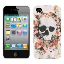 New Flowers Around Skull Printed Type iPhone 4/4S Case