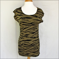Long Green Tiger Stripe Shirt