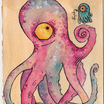 Suckerfeet and Polyp Postcard