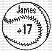 Personalized Baseball Vinyl Decal Customized Player Name and Number