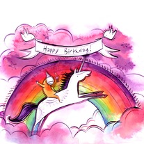 magical unicorn birthday card