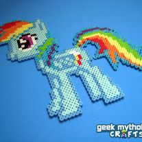 Rainbow Dash My Little Pony Perler Bead Sprite