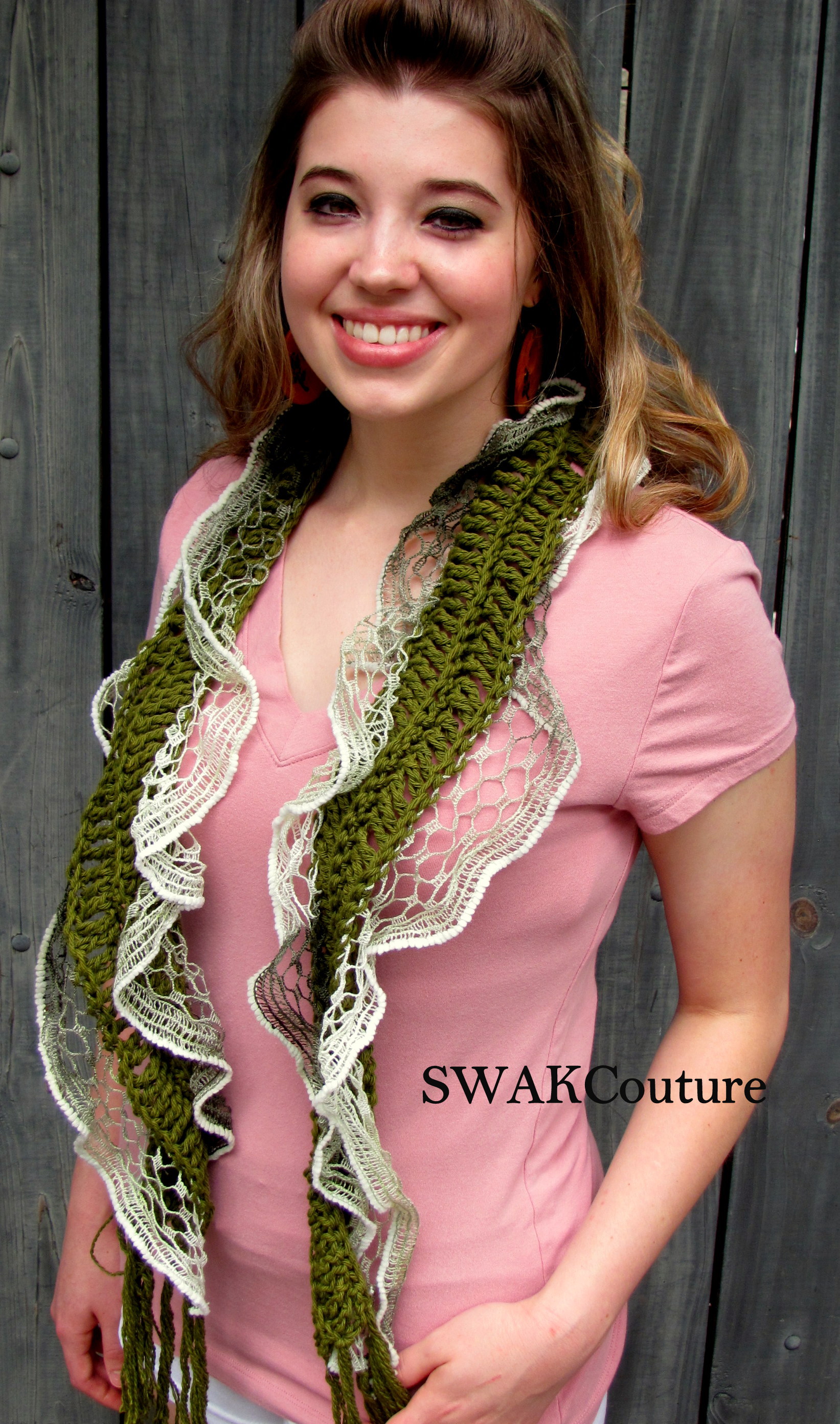 SWAKCouture Shabby Chic Lace Cotton Scarf Summer Lightweight Scarf