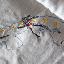 Embroidered Souvenir Hankie - Panama