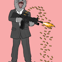 Cat Scarface, 5x7 print