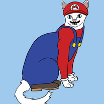 Mario Cat, 5x7 print