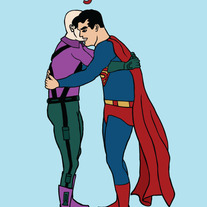 Superman and Lex Luthor forgiveness, 5x7 print