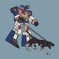 Soundwave walking Ravage, 8x8 print