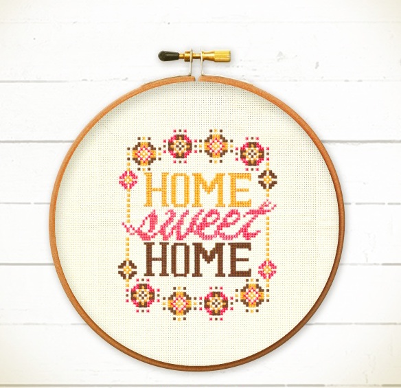 Home Sweet Home cross stitch pattern - Modern Home sweet home -Xstitch