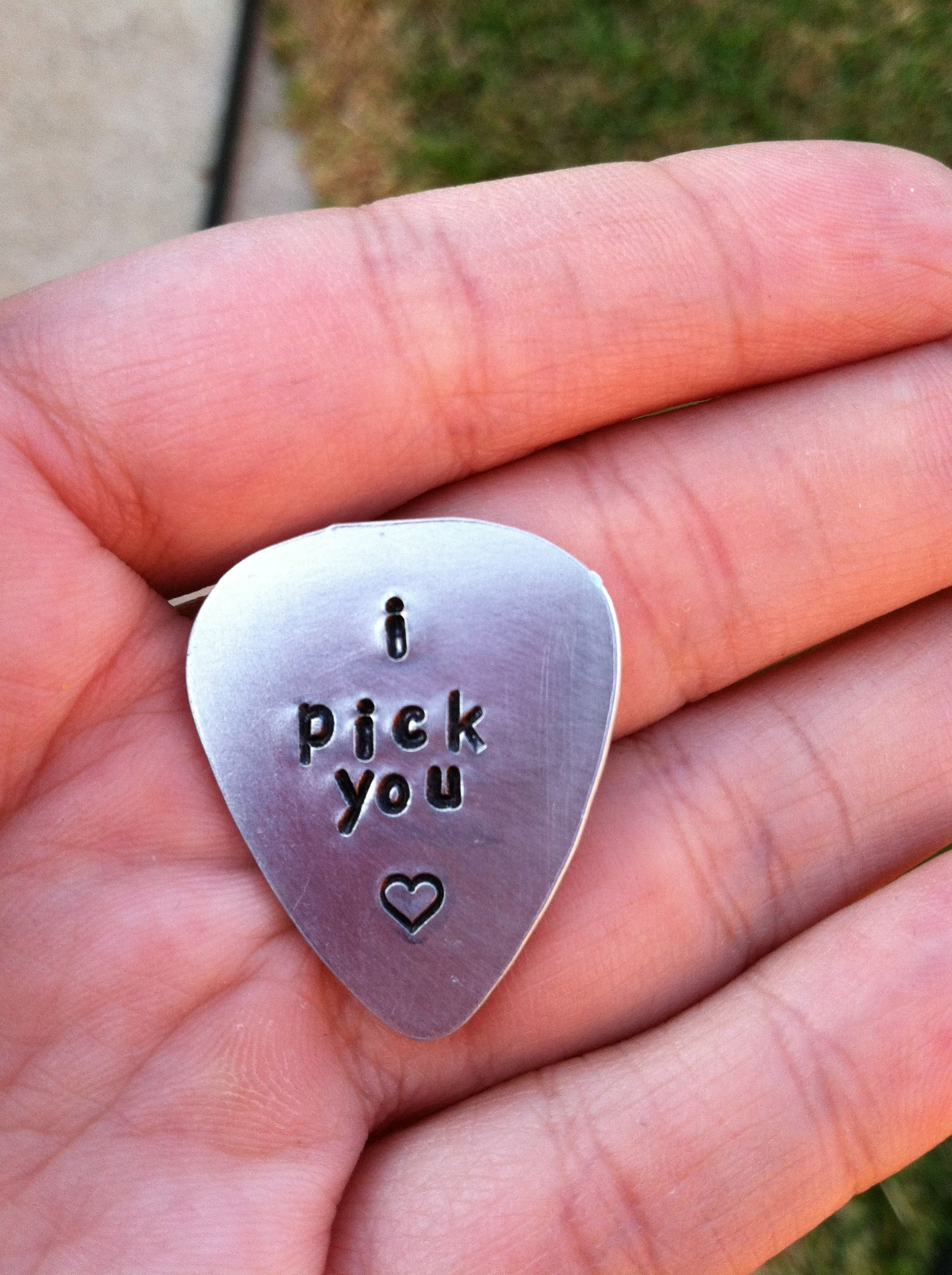 Hand Stamped Personalized Guitar Pick on Storenvy