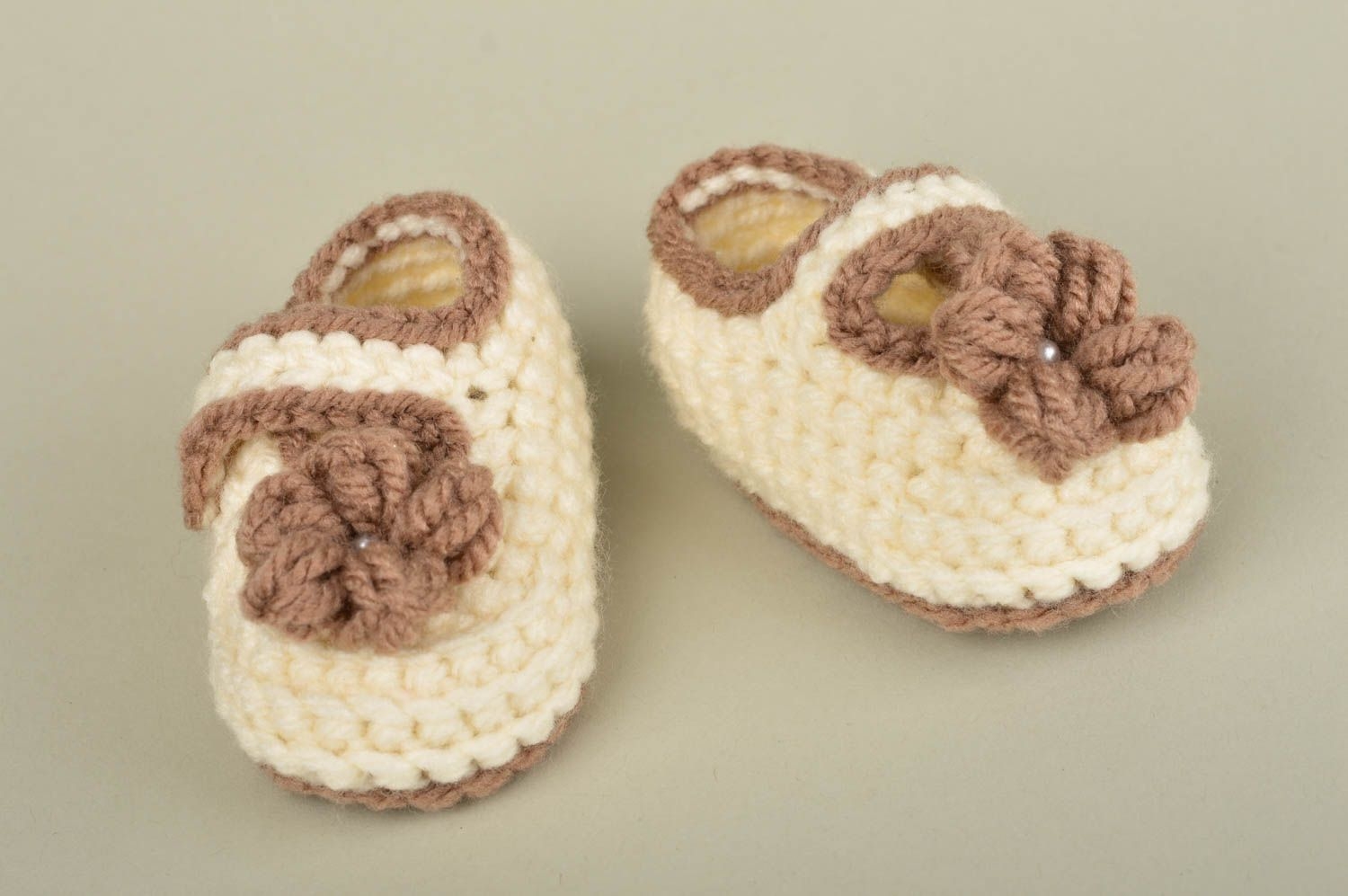 hand crocheted baby booties