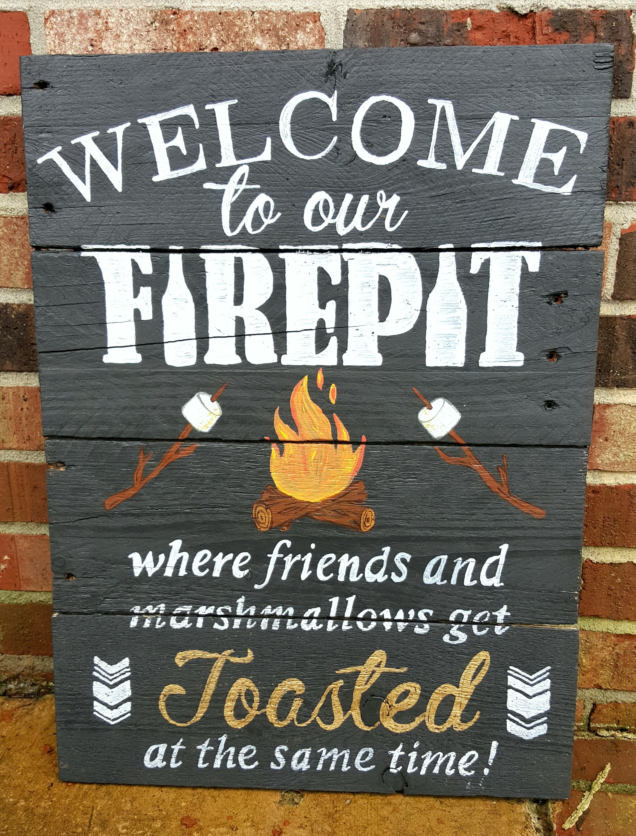 wood fire pits for sale on Welcome To Our Firepit Wood Sign Sold By Barber Farms On Storenvy