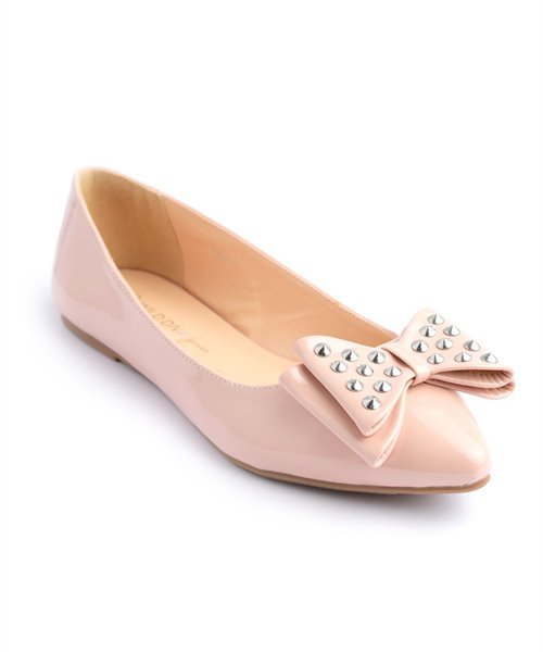 nude studded flats