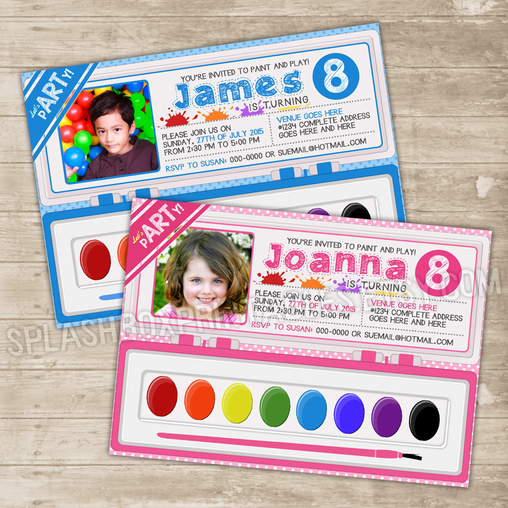 Art Party Invitation Little Artist Invite Picasso Watercolor