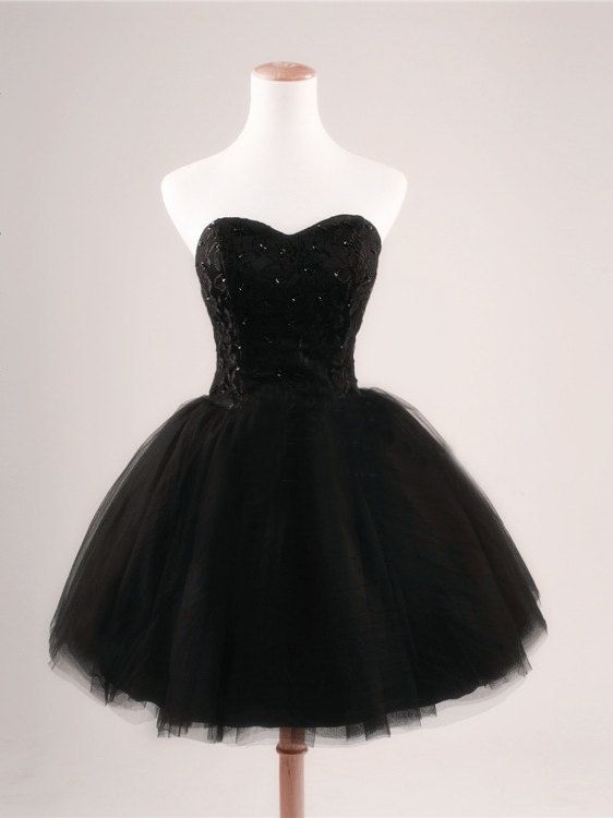 black strapless homecoming dress