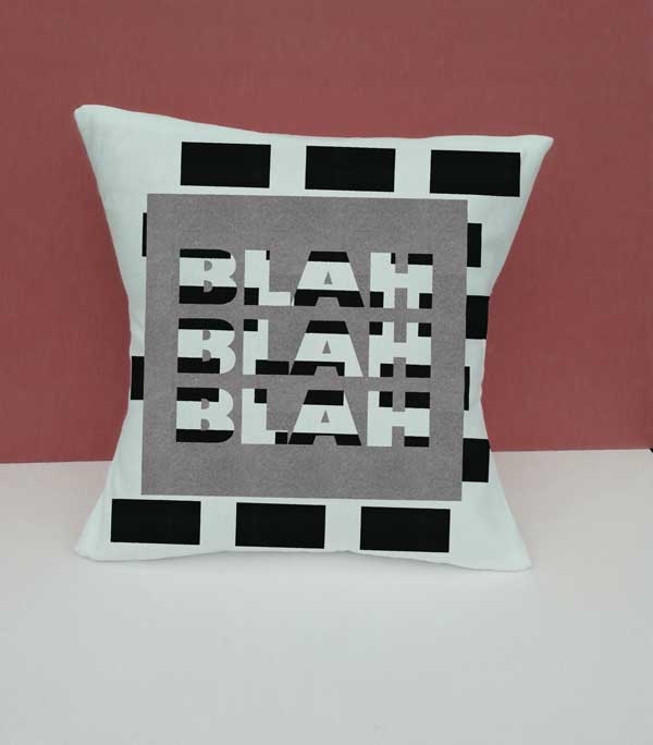 Blah Blah Blah Pillow 16x16 18x18 20x20 Square Pillow Cover