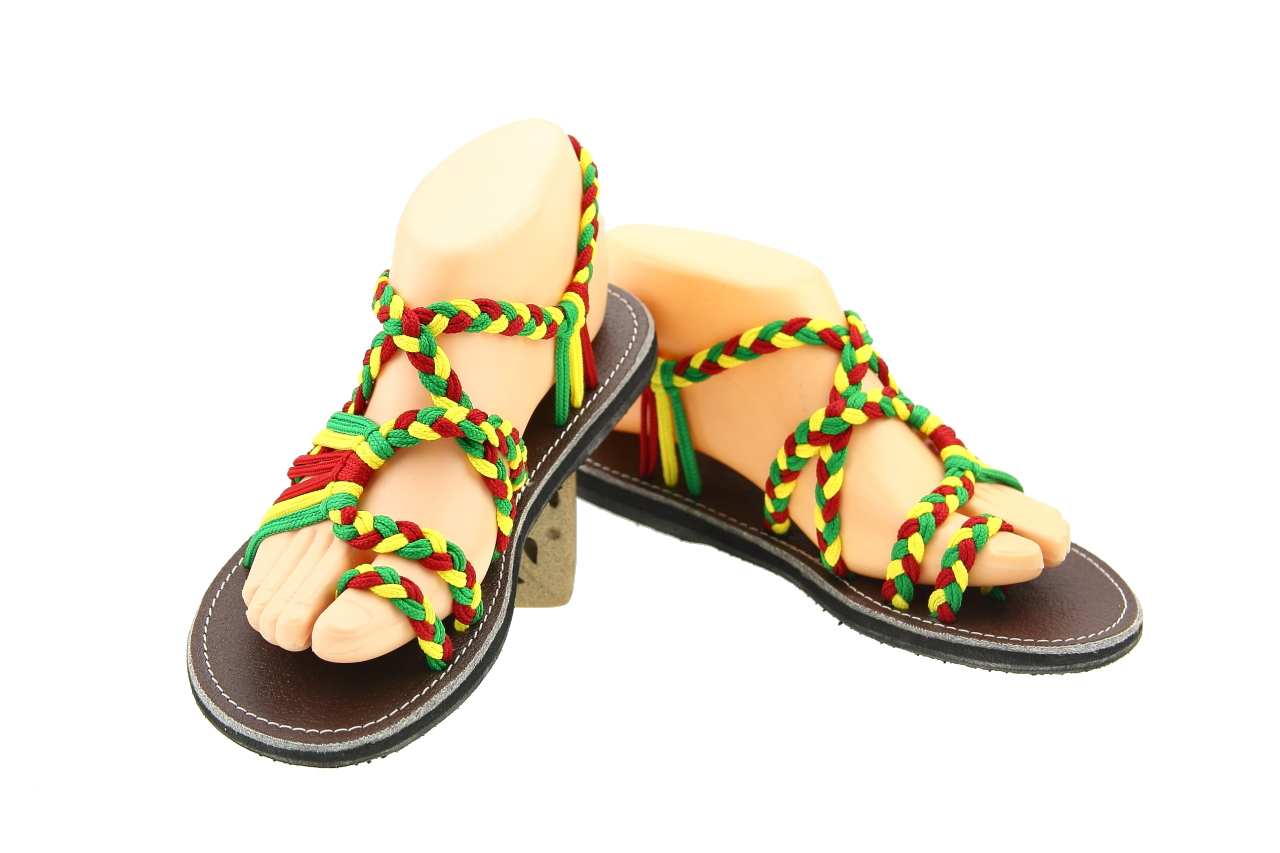 red and yellow sandals
