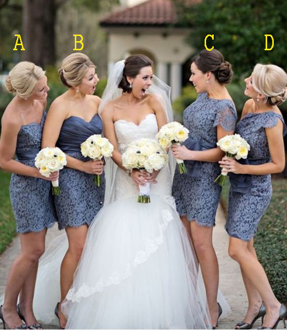 dark gray bridesmaid dresses