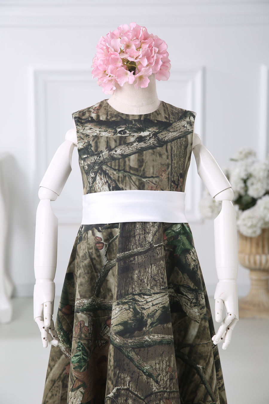 white camo flower girl dresses