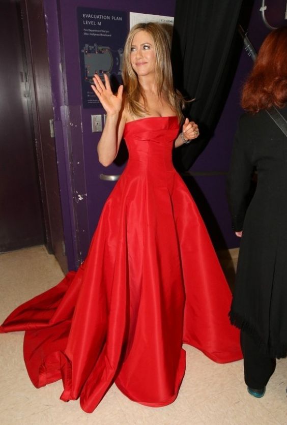 Long Strapless Red Dress