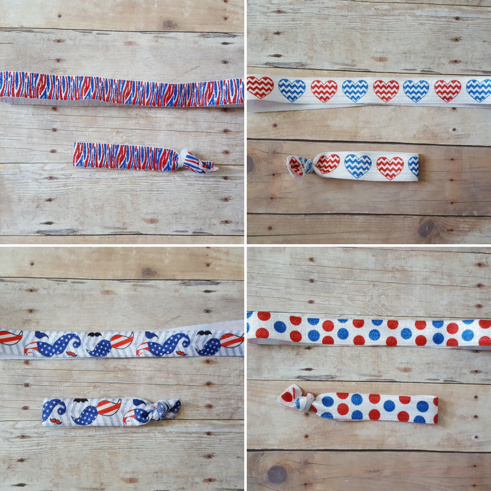 Elastic Headband And Hair Ties Fourth Of July Bownanza Online