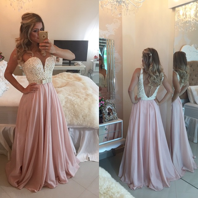 Burgundy Prom Dress Beaded Chiffon Top