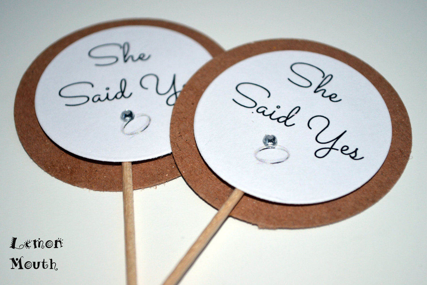 Wedding Engagement Party Cupcake Toppers Picks Vintage Style