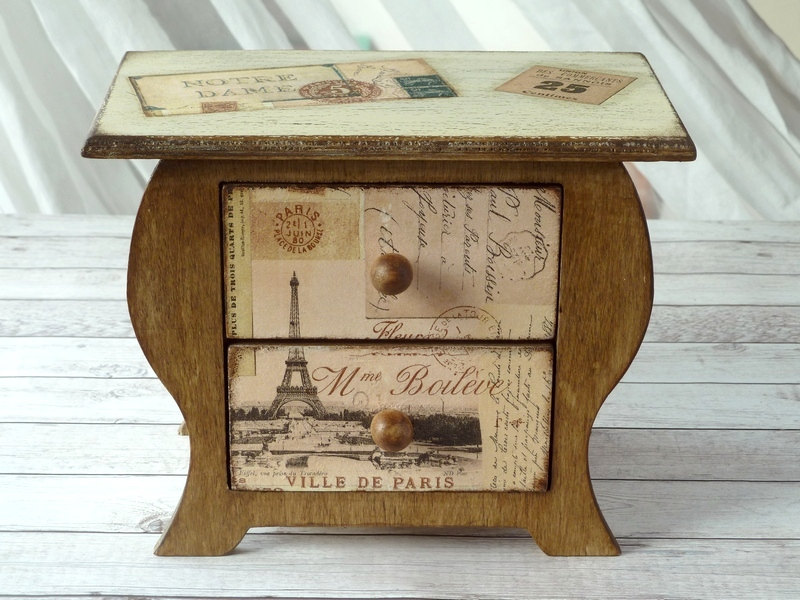 Mini Chest Of Drawers Jewelry Box Cabinet Trinket Storage Makeup