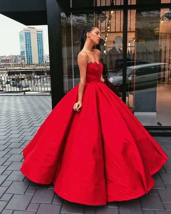 Red Satin Formal Dresses