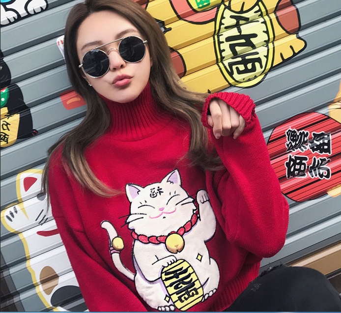 maneki neko sweater