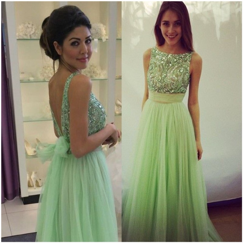 Olive Green Evening Gown