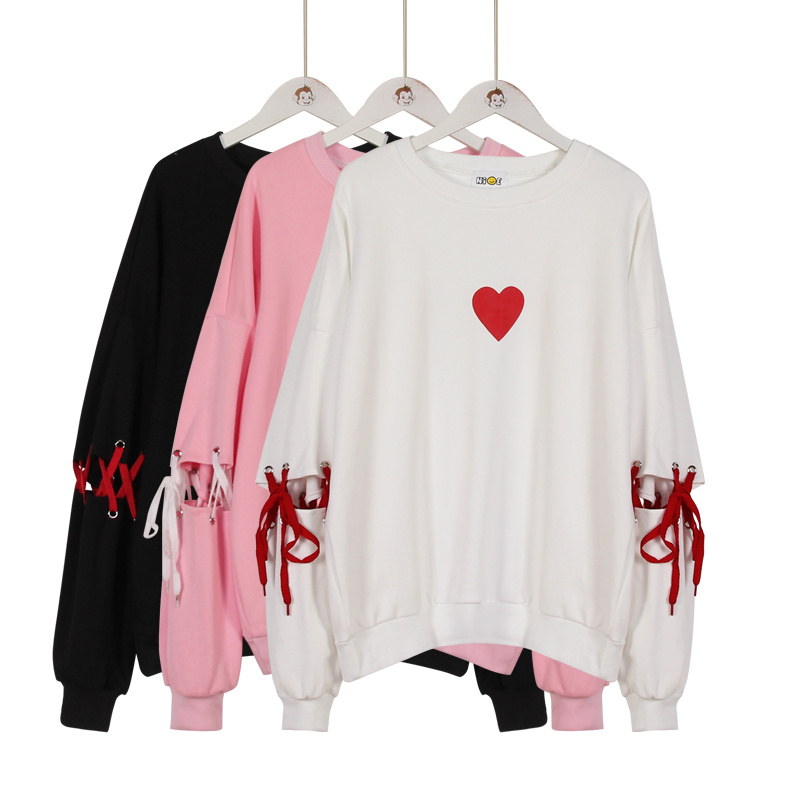 Lace up sleeve sweatshirt Clearance