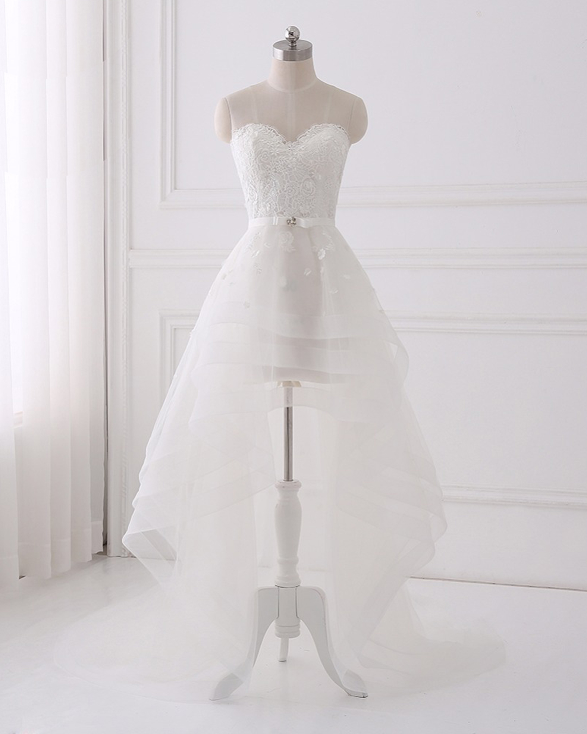 White Organza Prom Dress
