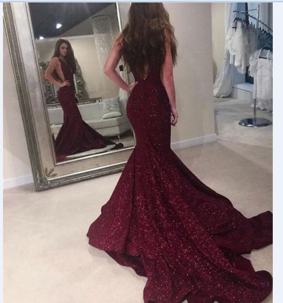 sexy burgundy prom dress