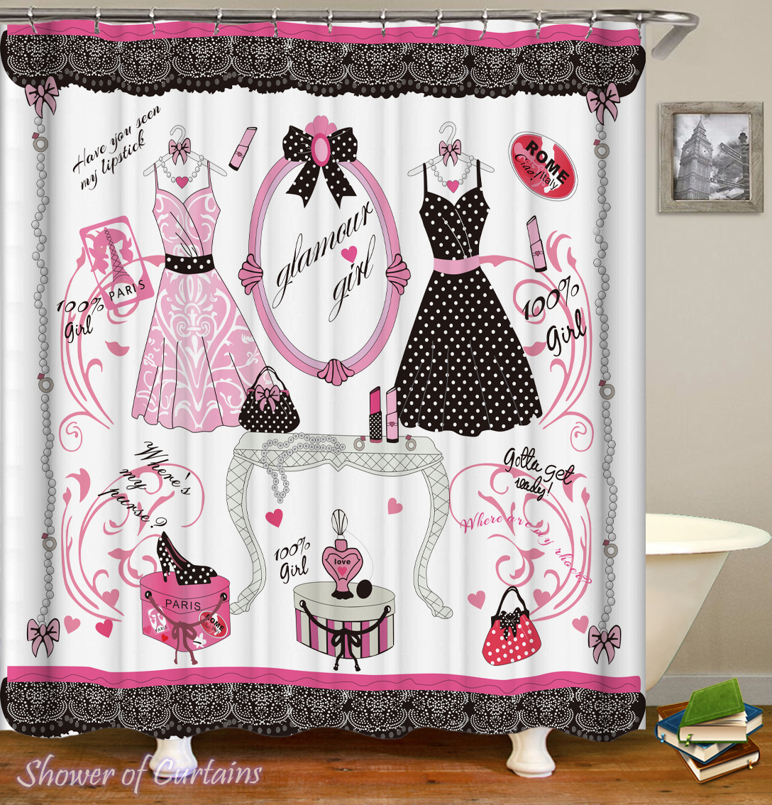Fashion Love Shower Curtain Hxtc0153 Sold By Shower Of Curtains