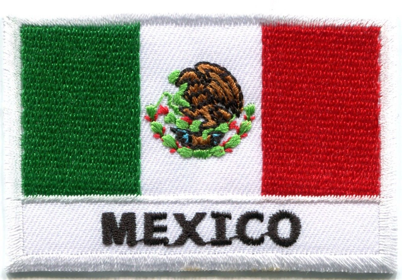 Mexico Flag Patch Embroidered National Flag Iron On Patch