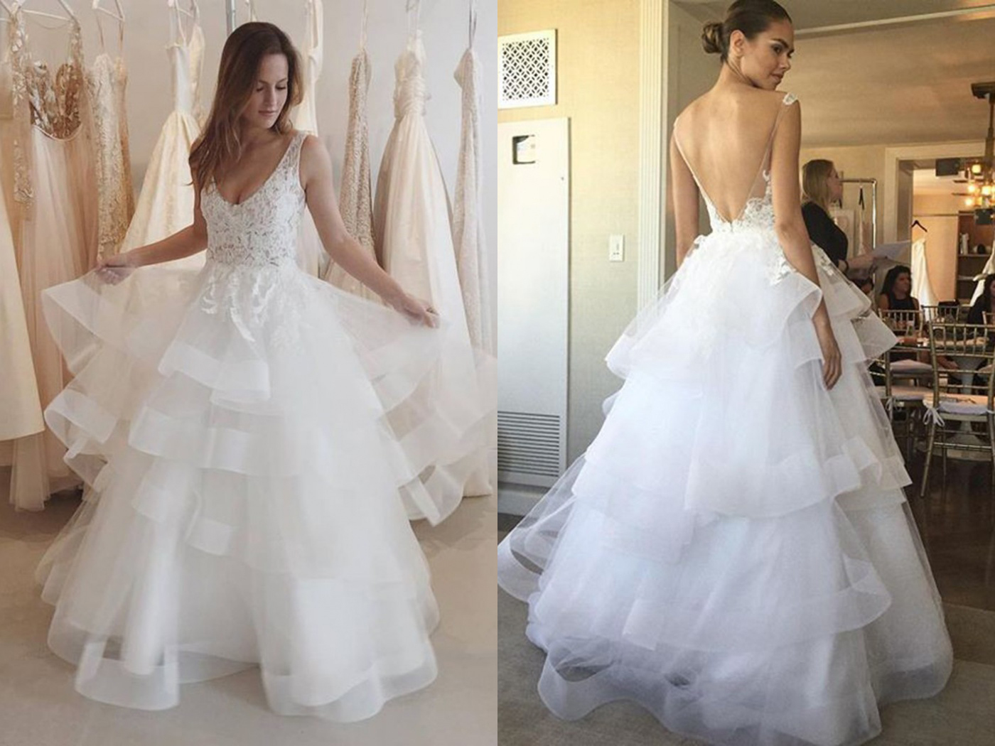 Open Back with Vintage Lace Wedding Dresses