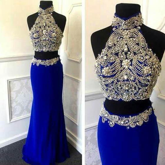 Crystal two piece prom dress Clearance