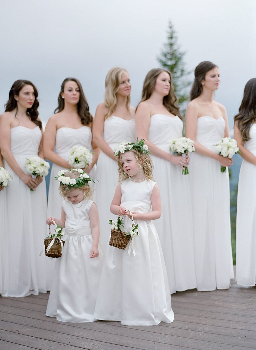 ivory satin flower girl dress