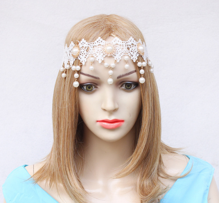Bridal Pearl And Lace Wedding Chrismas Wreath Headwear Hot Style