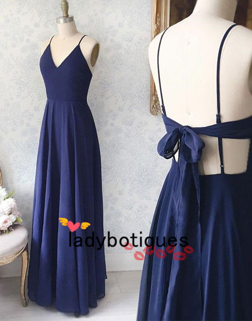 simple navy prom dress