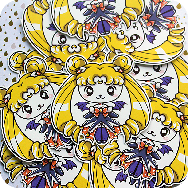 Nya Nya Neko Halloween Usagi Glossy Vinyl Sticker sold by Gilles Bone