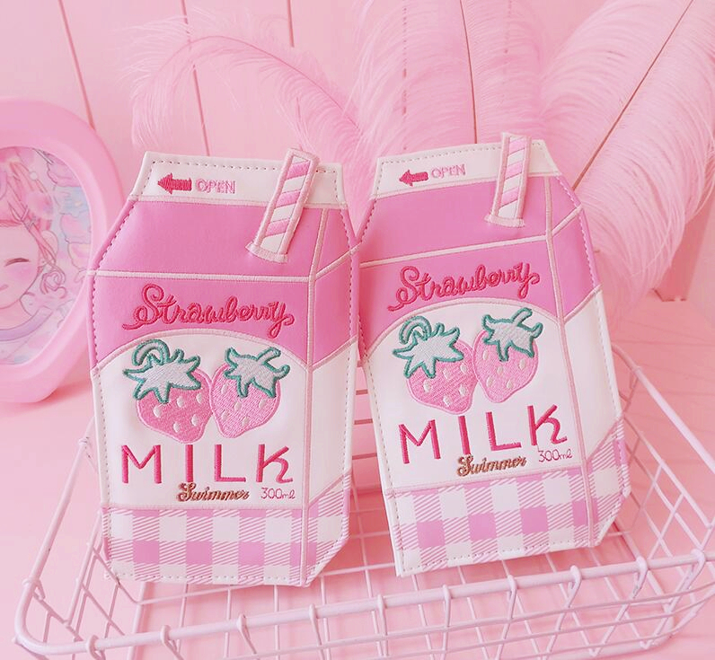 Strawberry Milk Embroidery Shoulder Bag on Storenvy