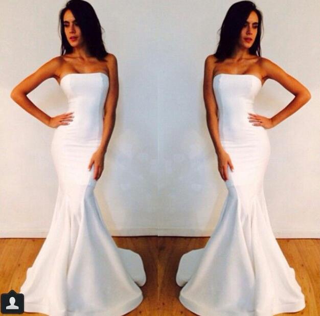 white strapless homecoming dress