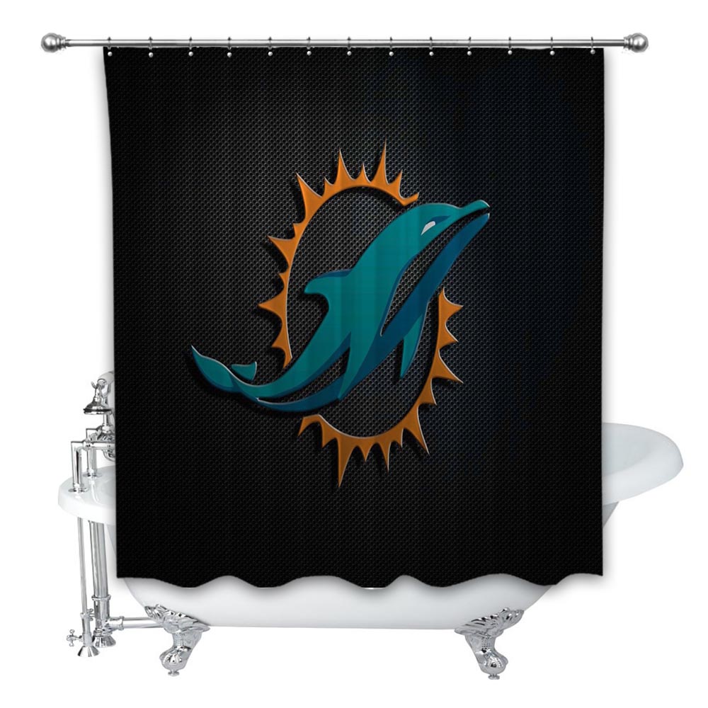 Nfl Miami Dolphins Logo Custom Shower Curtain 100 Polyester Sold