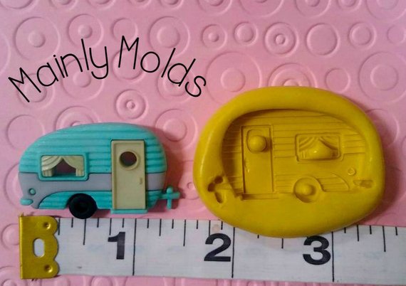 vintage CAMPER silicone mold flexible food grade 4 fondant