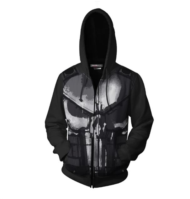 Punisher zipper hoodie Clearance